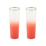Coral Highball Spritzer Glasses