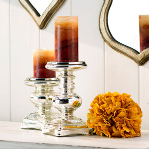 2-piece Glass Candlestick Set