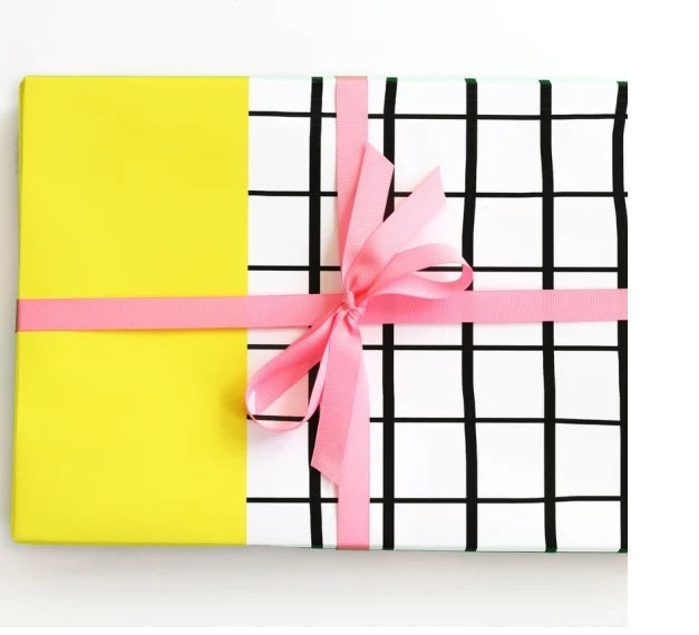 Color Block Grid Gift Wrap