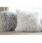 Ivory Mongolian Fur Pillow